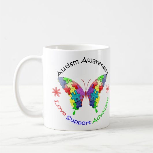 Mug Papillon de sensibilisation sur l'autisme (Gauche)
