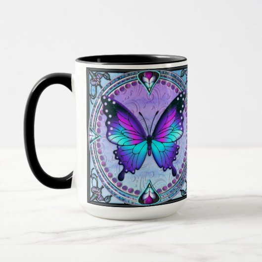 Mug Papillon de sublimation avec Arrière - plan (Gauche)