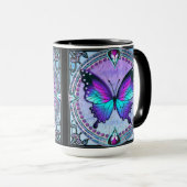 Mug Papillon de sublimation avec Arrière - plan (Devant droit)