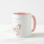 Mug Papillon des Coeurs roses (Devant droit)