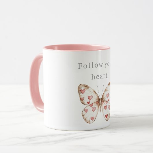 Mug Papillon des Coeurs roses (Devant gauche)