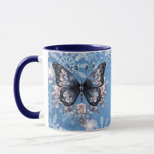 Mug Papillon d'hiver magique avec flocons de neige (Gauche)