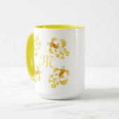 Mug Papillon d'or Koi Monogramme (Devant gauche)