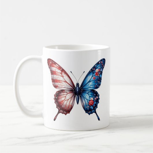 Mug Papillon du drapeau américain (Gauche)