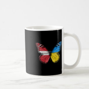 Mug Papillon du drapeau letton ukrainien Lettonie Ukra