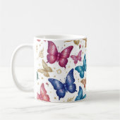 Mug Papillon élégant et Parties scintillant florale (Gauche)