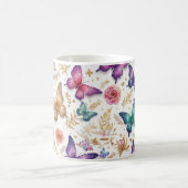 Mug Papillon élégant et Parties scintillant florale (Centre)