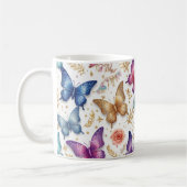 Mug Papillon élégant et Parties scintillant florale (Gauche)