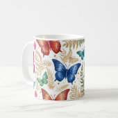 Mug Papillon élégant et Parties scintillant florale (Devant gauche)