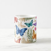 Mug Papillon élégant et Parties scintillant florale (Centre)