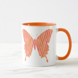 Mug Papillon en imprimé abstrait - nuances d'orange