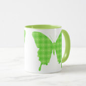 Mug Papillon en papier peint - vert citron (Devant droit)