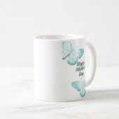 Mug Papillon en Turquoise (Devant droit)