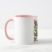 Mug Papillon en vitrail coloré avec fleurs (Gauche)