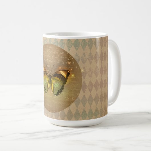 Mug Papillon enchâssé vintage (Devant droit)
