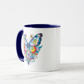 Mug Papillon et coeur floral Personnalisé (Devant gauche)