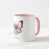 Mug Papillon et fleurs (Devant droit)