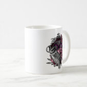 Mug Papillon Et Fleurs De Chouette Noire - Gothique (Devant droit)