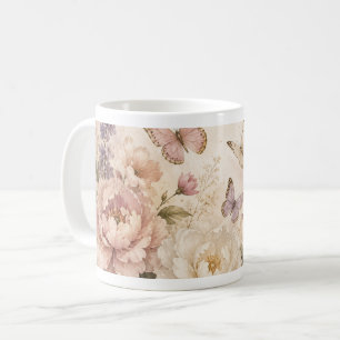Mug papillon et floral aquarelle