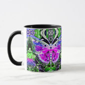 Mug Papillon et Médaillon Motif Batik en violet (Gauche)