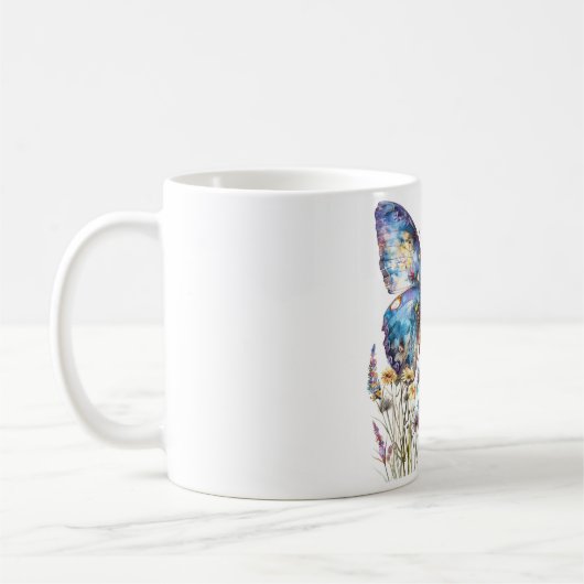 Mug Papillon et pâte à café Fleur sauvage (Gauche)