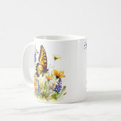 Mug Papillon et pâte à café Fleur sauvage (Devant gauche)