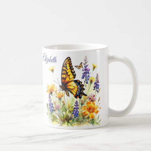 Mug Papillon et pâte à café Fleur sauvage (Droite)