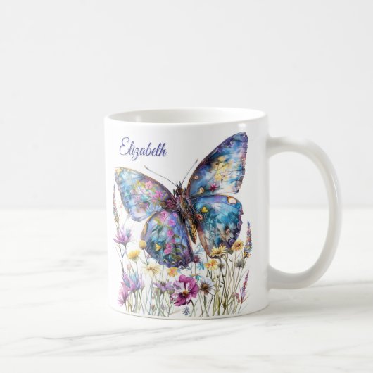 Mug Papillon et pâte à café Fleur sauvage (Droite)