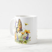 Mug Papillon et pâte à café Fleur sauvage (Devant gauche)