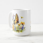 Mug Papillon et pâte à café Fleur sauvage (Devant gauche)