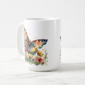 Mug Papillon et pâte à café Fleur sauvage (Devant gauche)