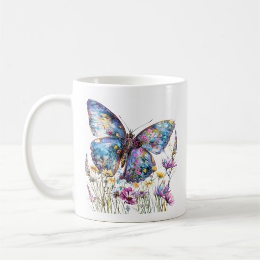 Mug Papillon et pâte à café Fleur sauvage (Gauche)