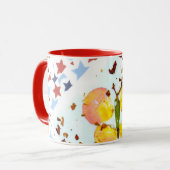 Mug Papillon étoilé, café rouge de la sonnerie (Devant gauche)