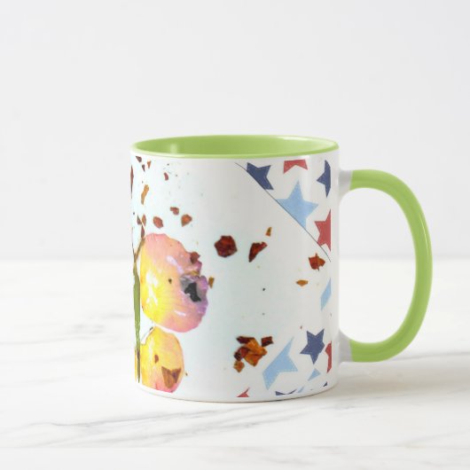 Mug Papillon étoilé, café vert de la sonnerie (Droite)