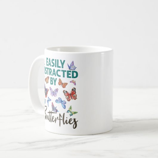 Mug Papillon facilement distrait par les papillons (Devant gauche)