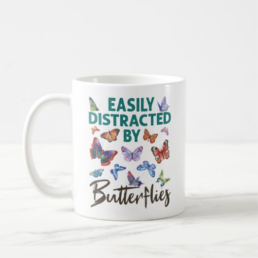 Mug Papillon facilement distrait par les papillons (Gauche)