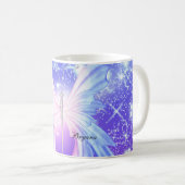 Mug Papillon Fantaisie Rose Et Violet Étincelle (Devant droit)