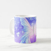 Mug Papillon Fantaisie Rose Et Violet Étincelle (Devant gauche)