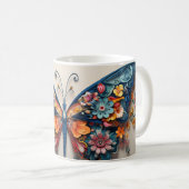 Mug Papillon & Fleurs (Devant droit)