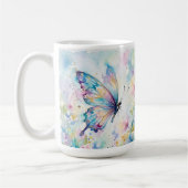 Mug Papillon Floral Aquarelle Coloré (Gauche)