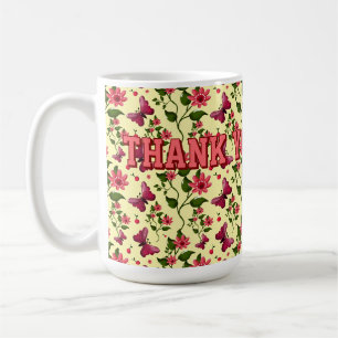 Mug Papillon Floral de Jardin de Printemps Moderne en