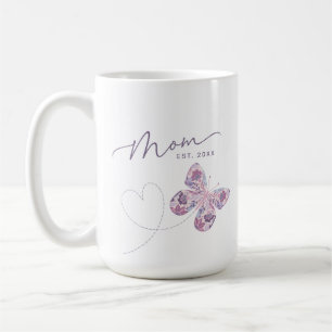 Mug Papillon floral Maman personnalisée