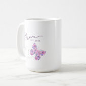Mug Papillon floral Maman personnalisée (Devant gauche)