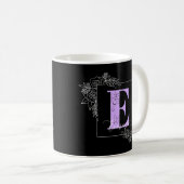 Mug Papillon floral pourpre Monogramme personnalisé -  (Devant droit)