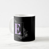 Mug Papillon floral pourpre Monogramme personnalisé -  (Devant gauche)