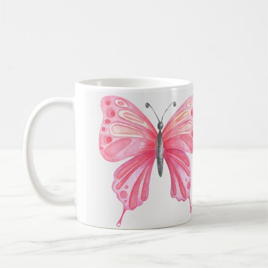 Mug Papillon illustré à la main (Gauche)