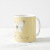 Mug Papillon jaune blanc (Devant droit)
