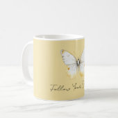 Mug Papillon jaune blanc (Devant gauche)