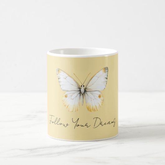 Mug Papillon jaune blanc (Centre)