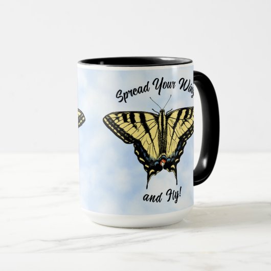 Mug Papillon jaune du sud-ouest Personnalisé (Devant droit)